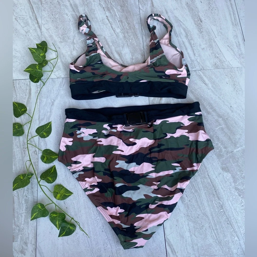 No boundaries Camouflage NEW Swimsuit Bikini Set swimwear Camo Medium Large